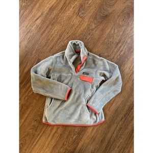 Patagonia Snap-T Pullover Womens Small Gray/pink Plush